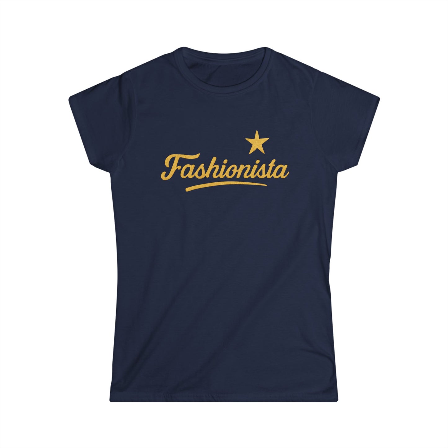 Fashionista - Women's Softstyle Tee - Gold Logo