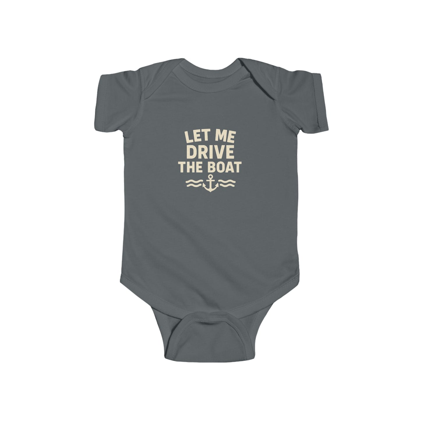 Let Me Drive the Boat - Nautical Onesie - Sand Logo