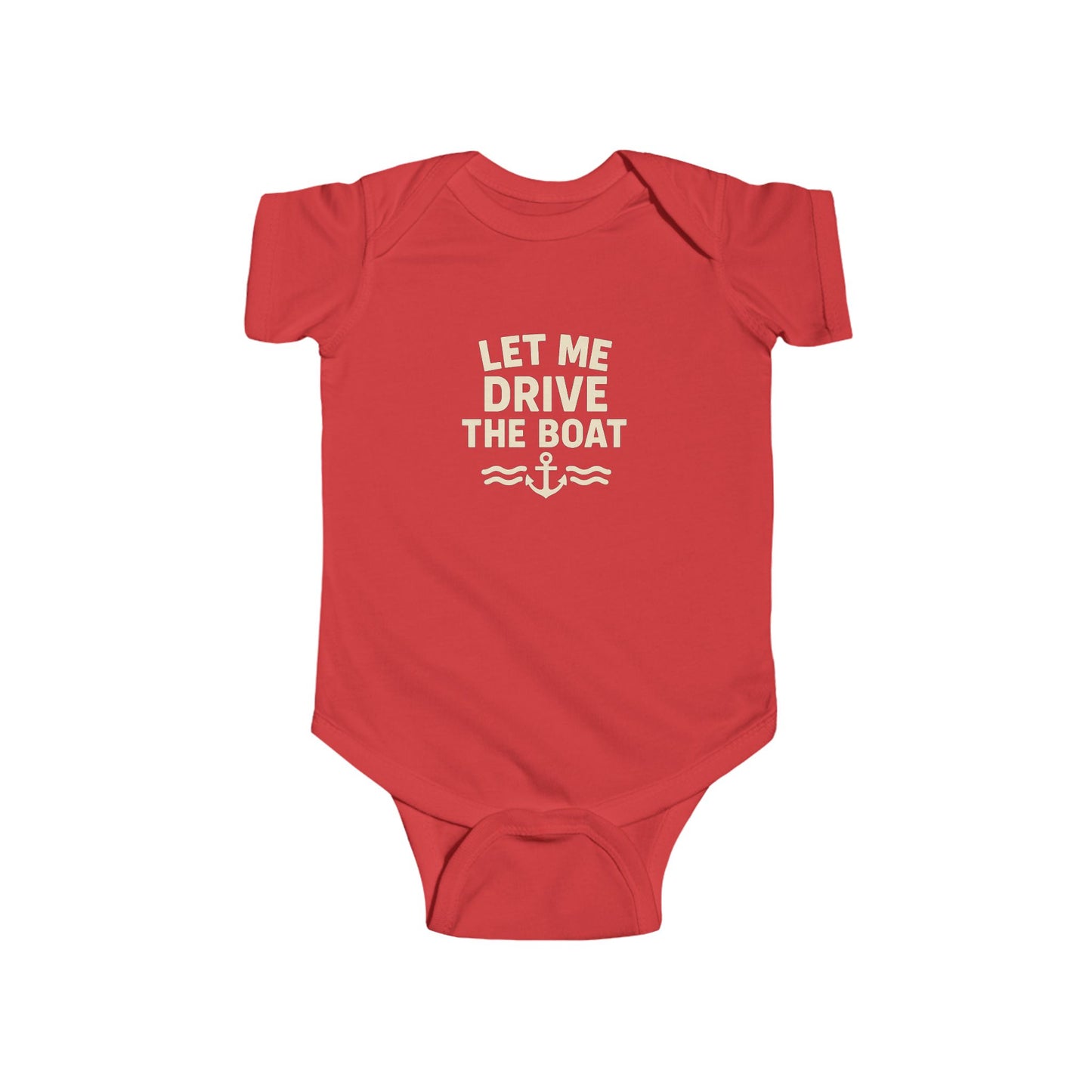 Let Me Drive the Boat - Nautical Onesie - Sand Logo