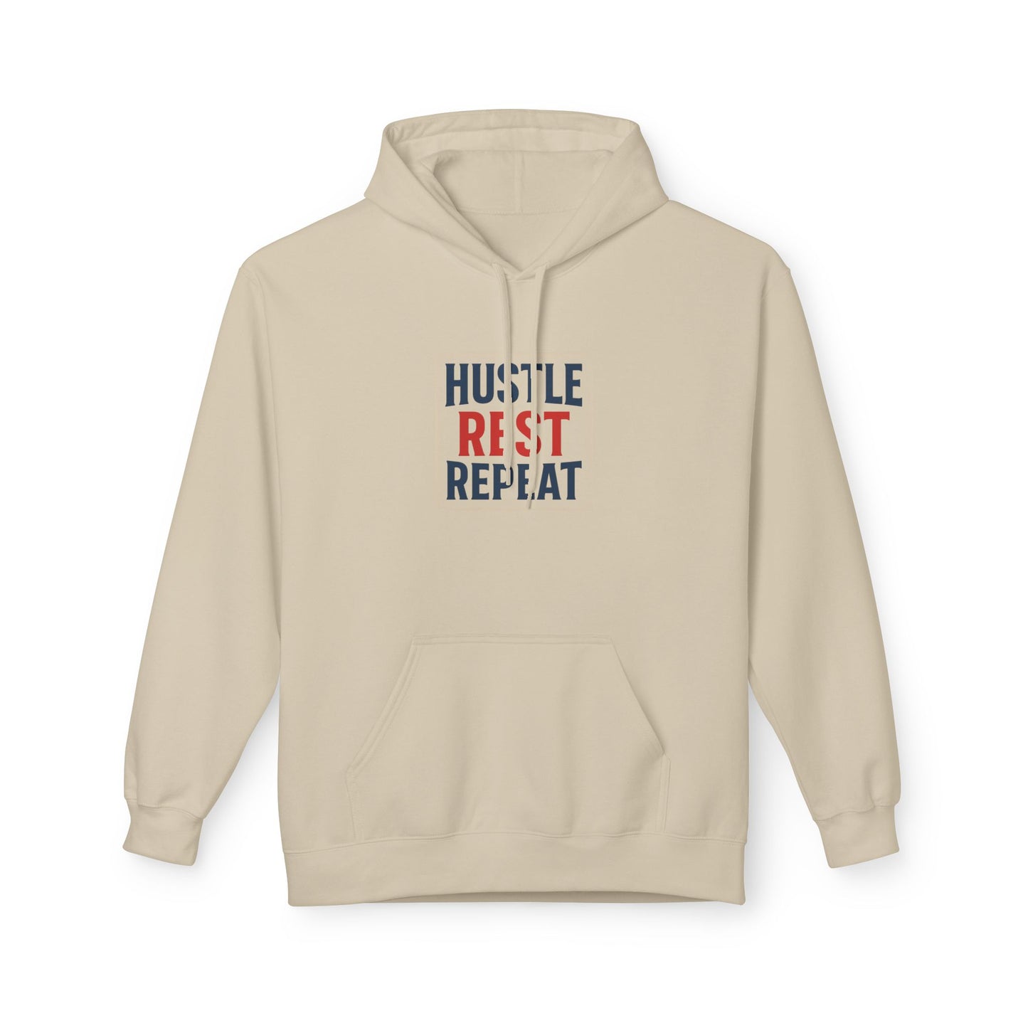 Hustle Rest Repeat Hoodie - Blue Red Logo - Hoodie