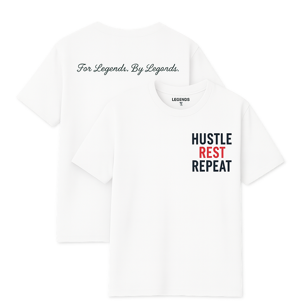 Men's Softstyle - Hustle Rest Repeat Logo - For Legends. By Legends.