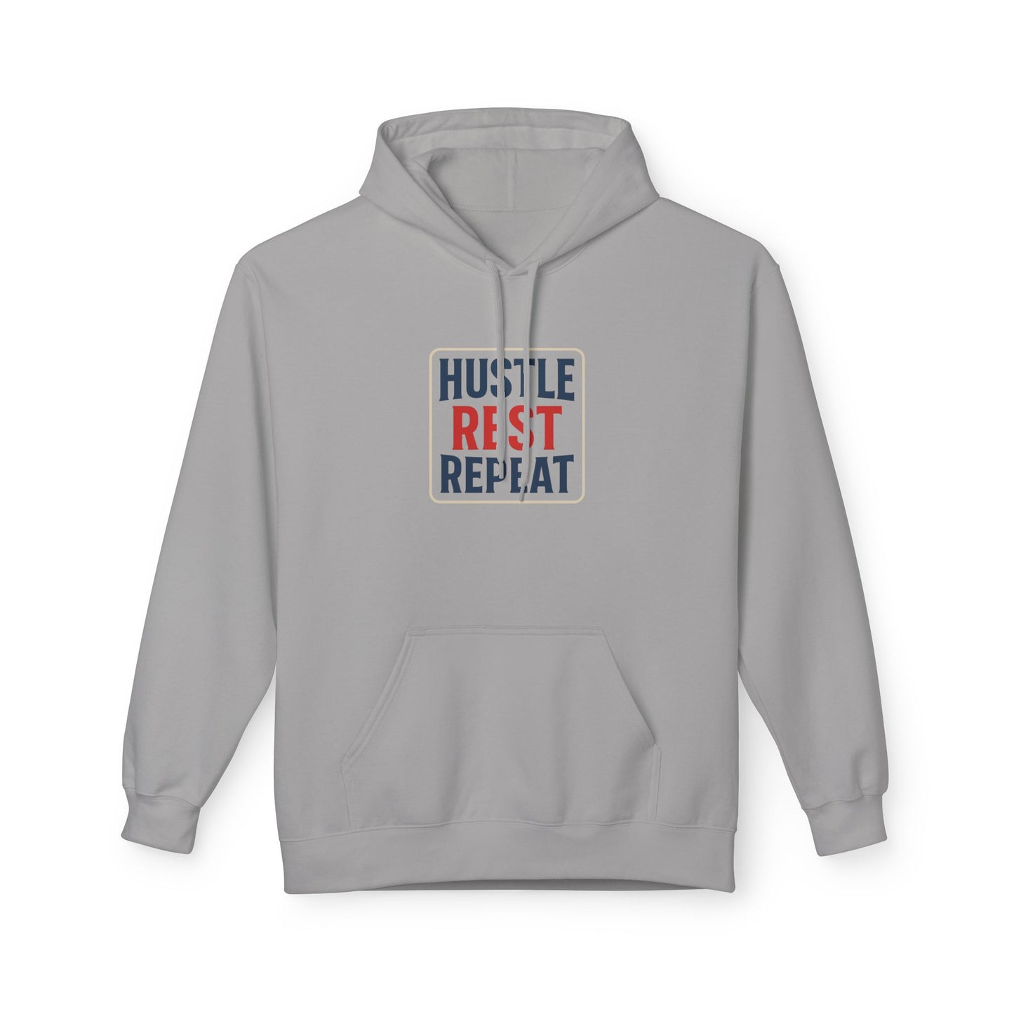 Hustle Rest Repeat Hoodie - Blue Red Logo - Hoodie