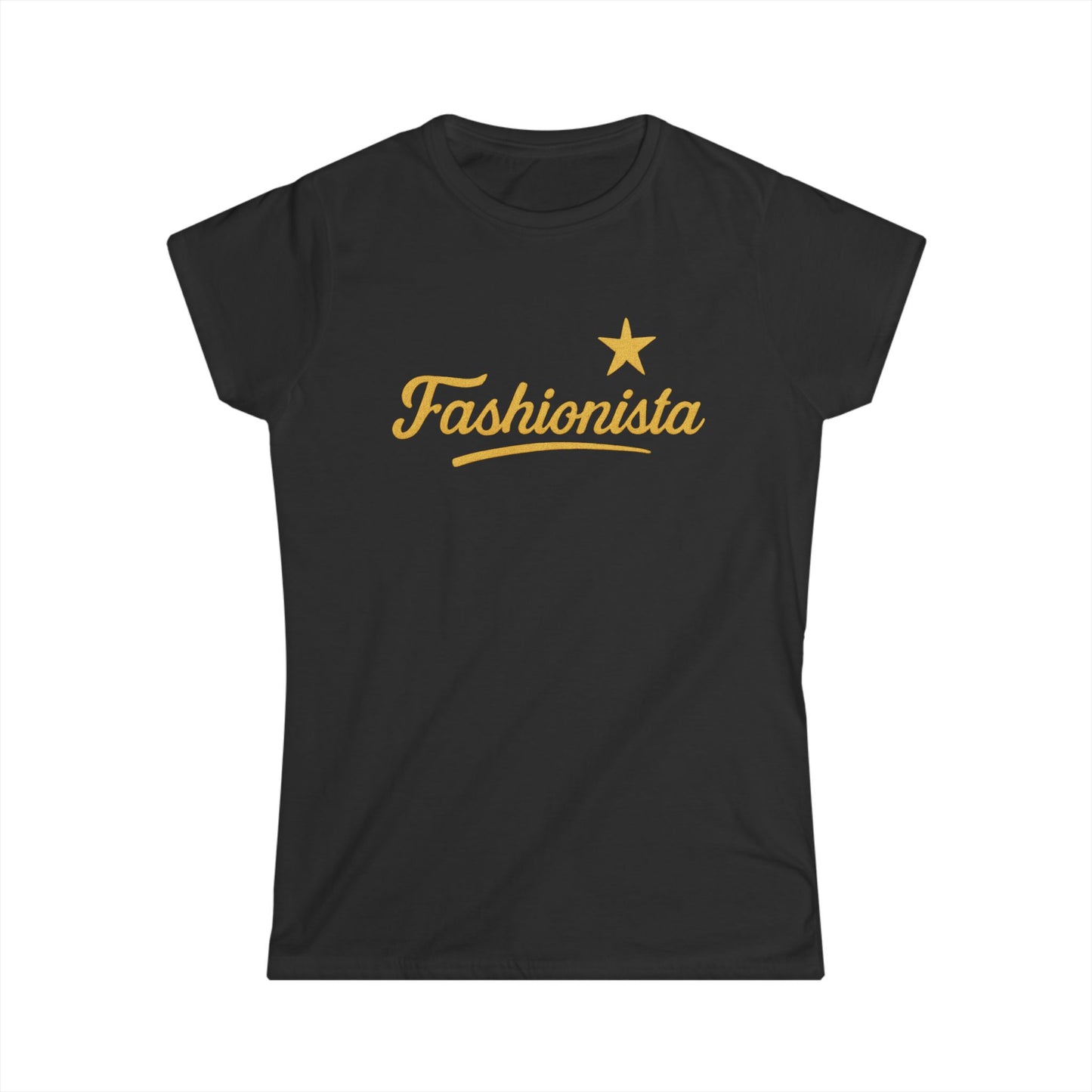 Fashionista - Women's Softstyle Tee - Gold Logo
