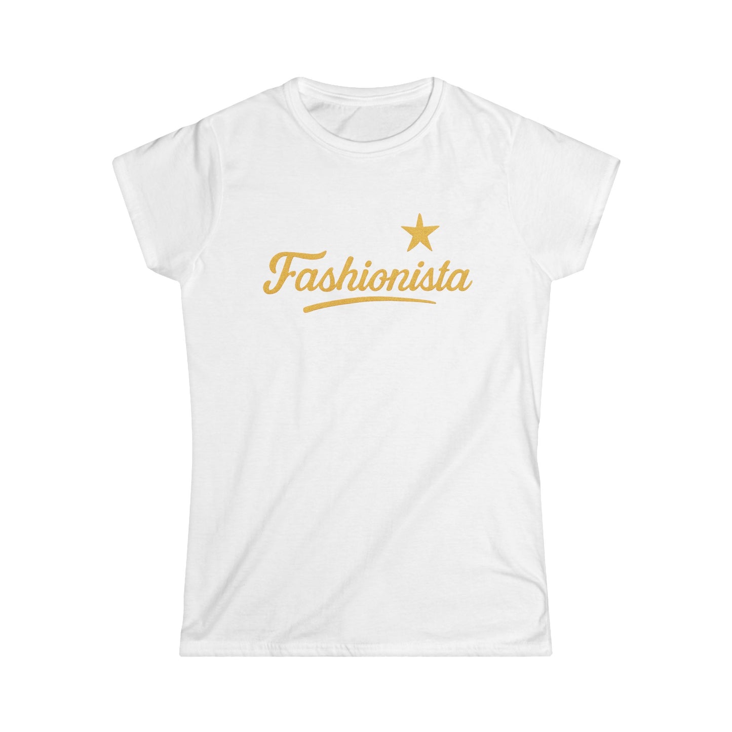 Fashionista - Women's Softstyle Tee - Gold Logo