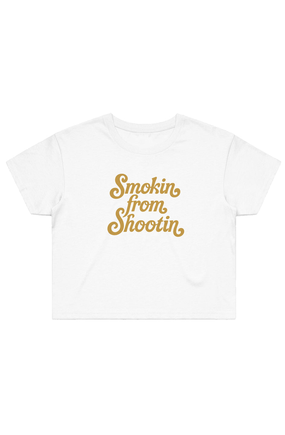 Women's Baby Tee - Smokin from Shootin - Gold