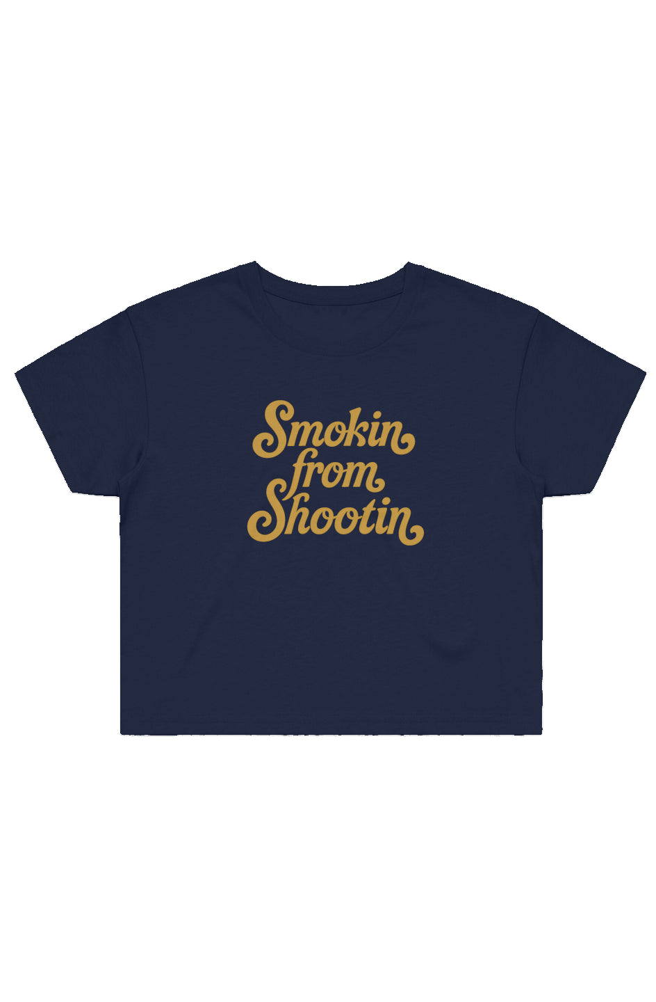Women's Baby Tee - Smokin from Shootin - Gold