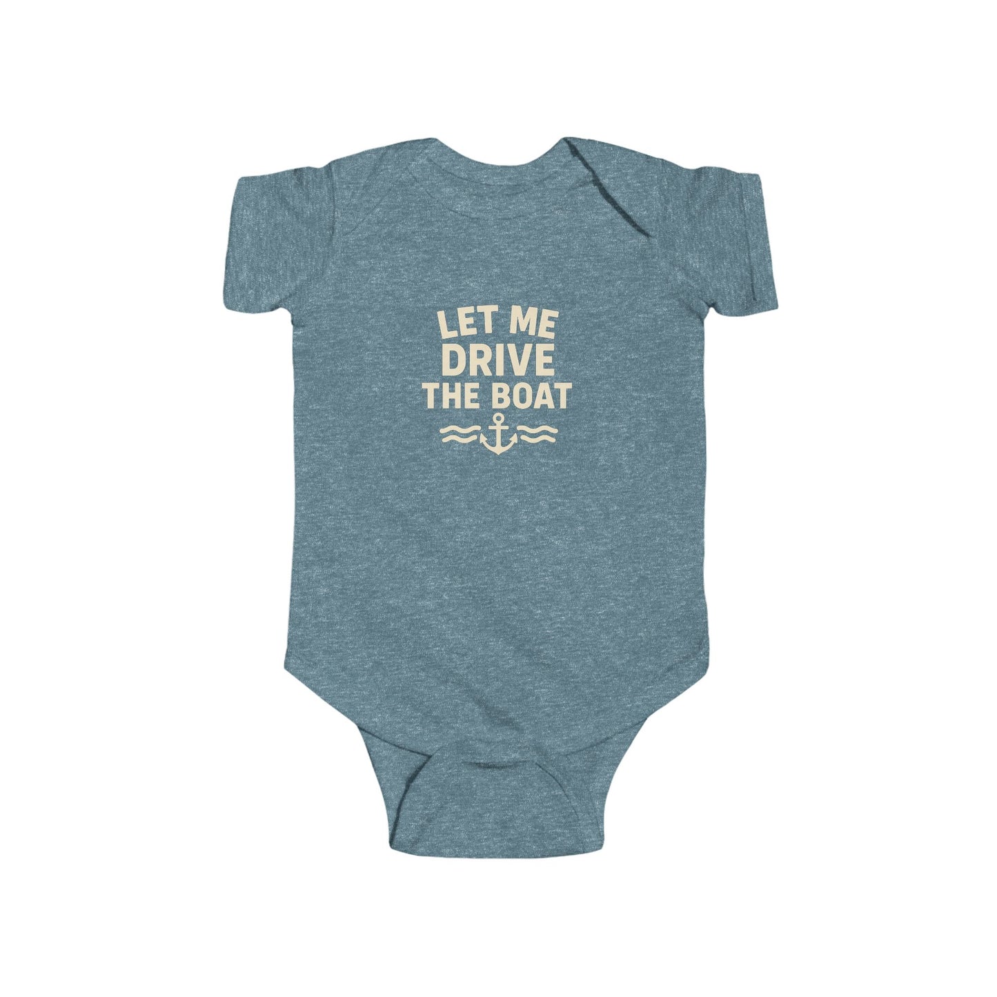 Let Me Drive the Boat - Nautical Onesie - Sand Logo