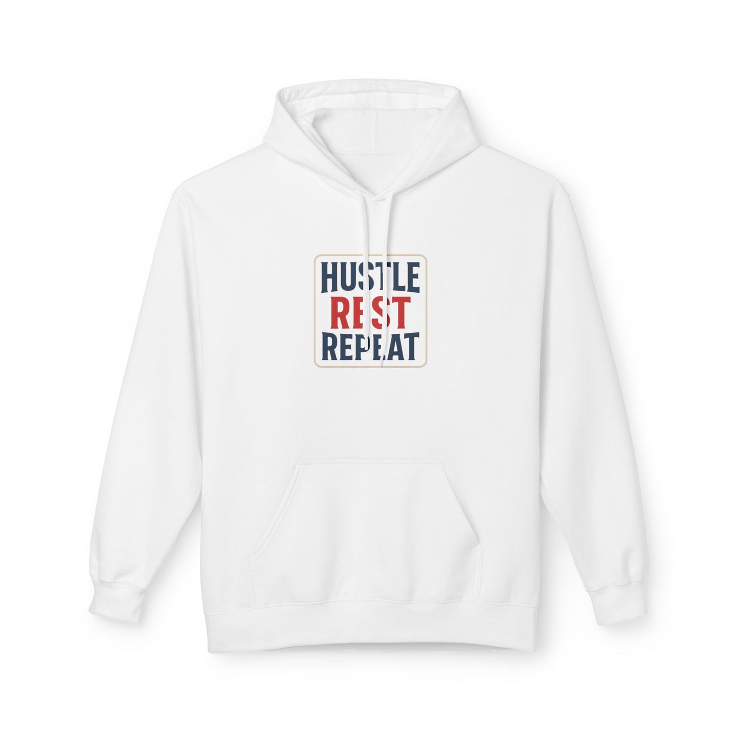 Hustle Rest Repeat Hoodie - Blue Red Logo - Hoodie