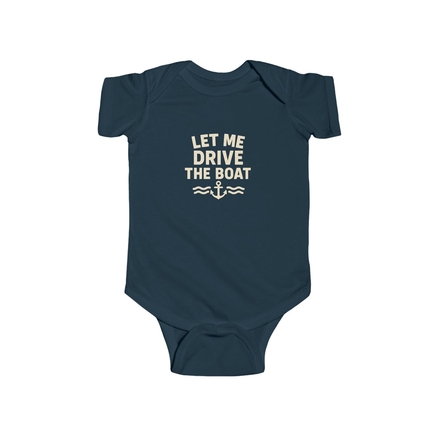 Let Me Drive the Boat - Nautical Onesie - Sand Logo