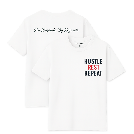 Men's Softstyle - Hustle Rest Repeat Logo - For Legends. By Legends.