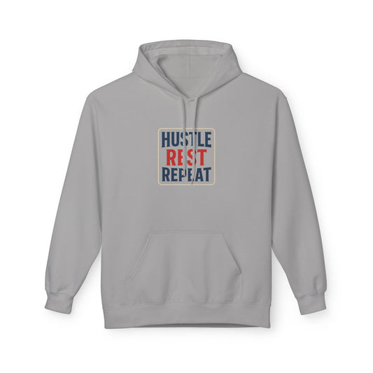 Hustle Rest Repeat Hoodie - Blue Red Logo - Hoodie