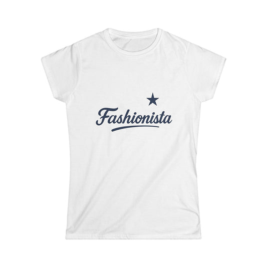 Fashionista - Women's Softstyle Tee - Navy Logo