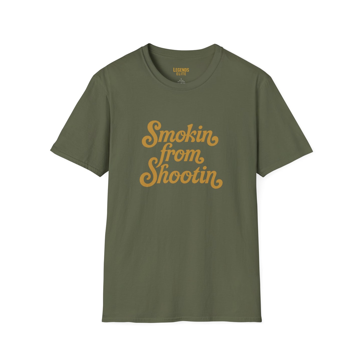 Smokin' from Shootin' Unisex Softstyle T-Shirt - Casual Graphic Tee for Laid-Back Vibes