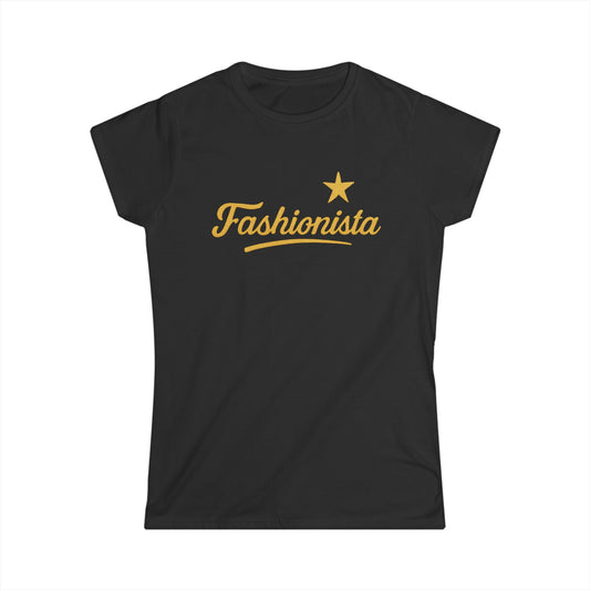Fashionista - Women's Softstyle Tee - Gold Logo