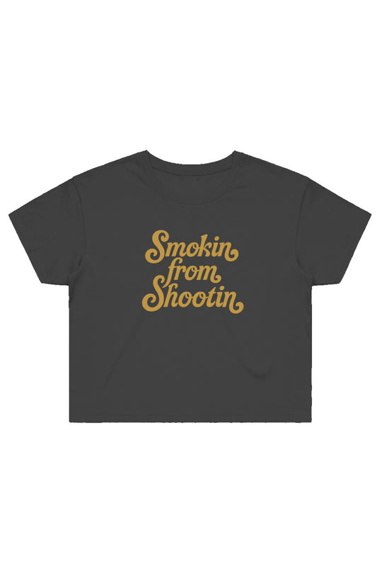 Women's Baby Tee - Smokin from Shootin - Gold