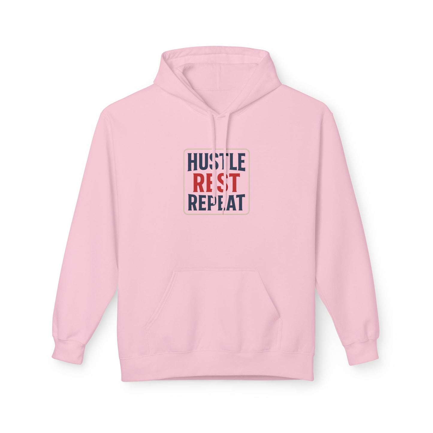 Hustle Rest Repeat Hoodie - Blue Red Logo - Hoodie